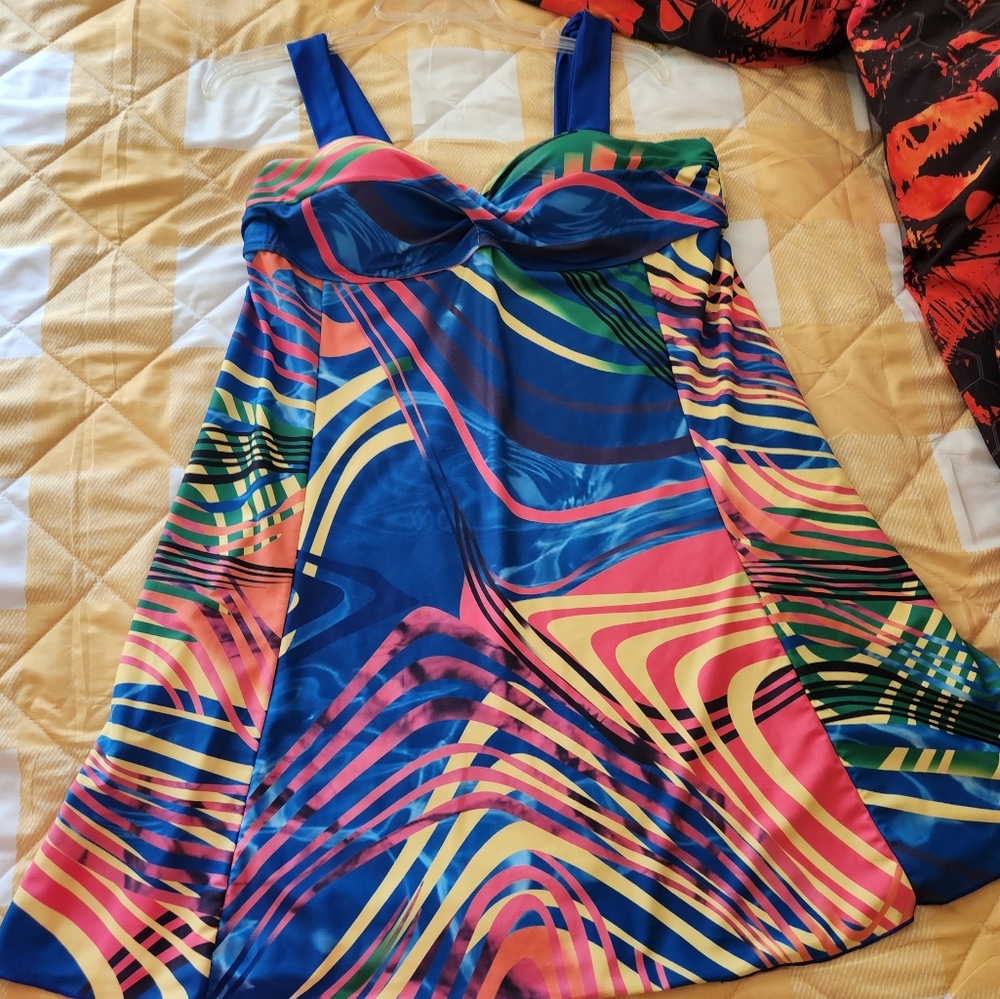 Beautiful flowing swim tunic/ dress,  size large